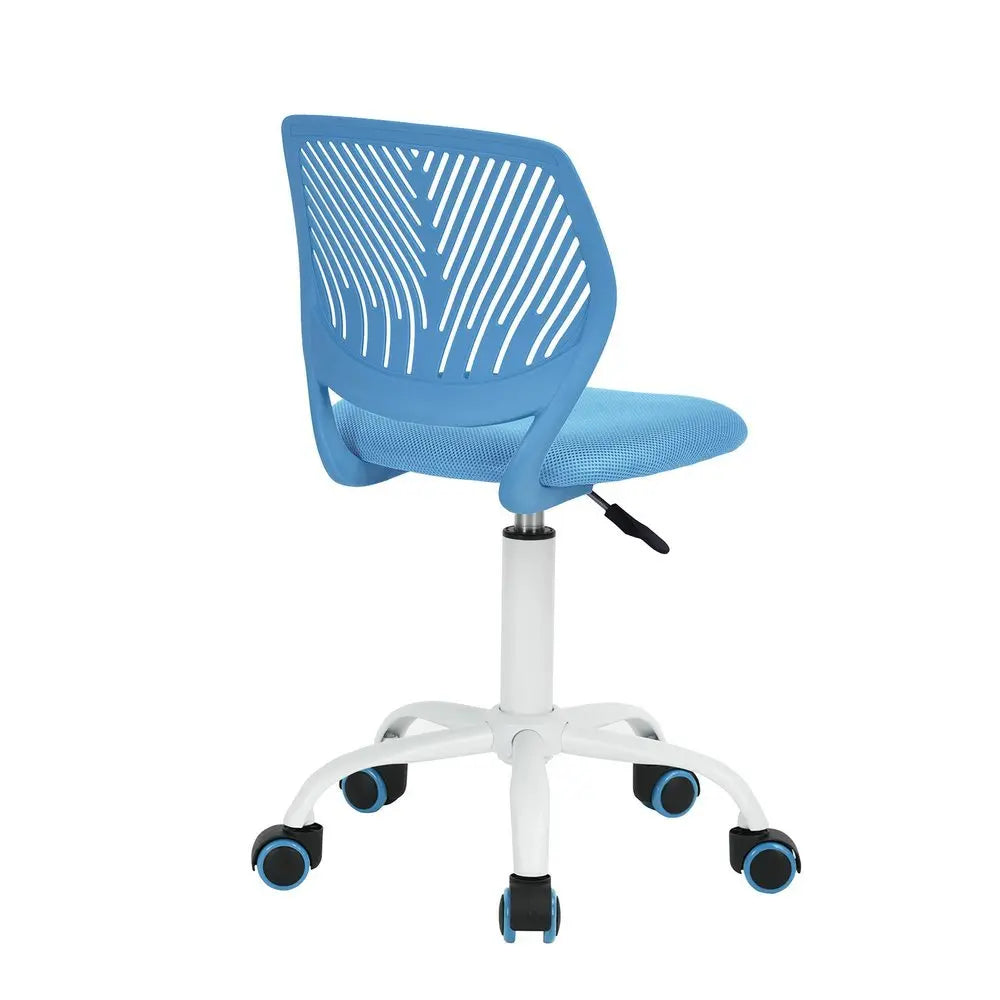 Blue and White Adjustable Height Swivel Rolling Office Chair - NOBLE HOME INTERIORS