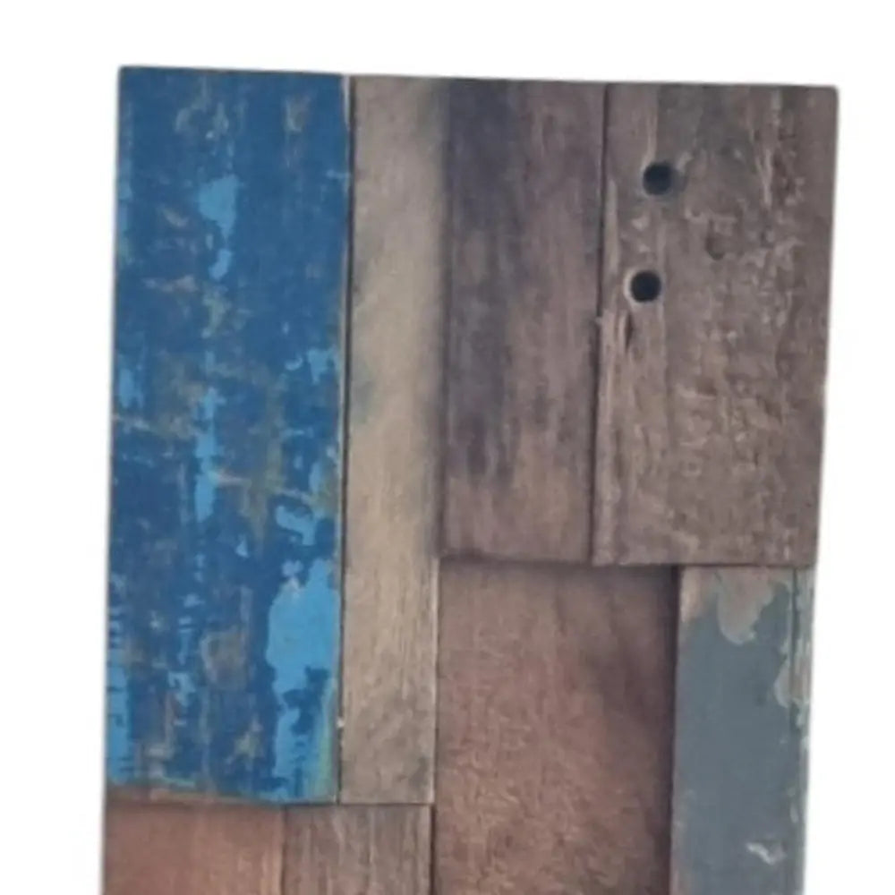 Blue Natural And Navy Blue 3D Embossed Teak Decorative Wall Panel - NOBLE HOME INTERIORS