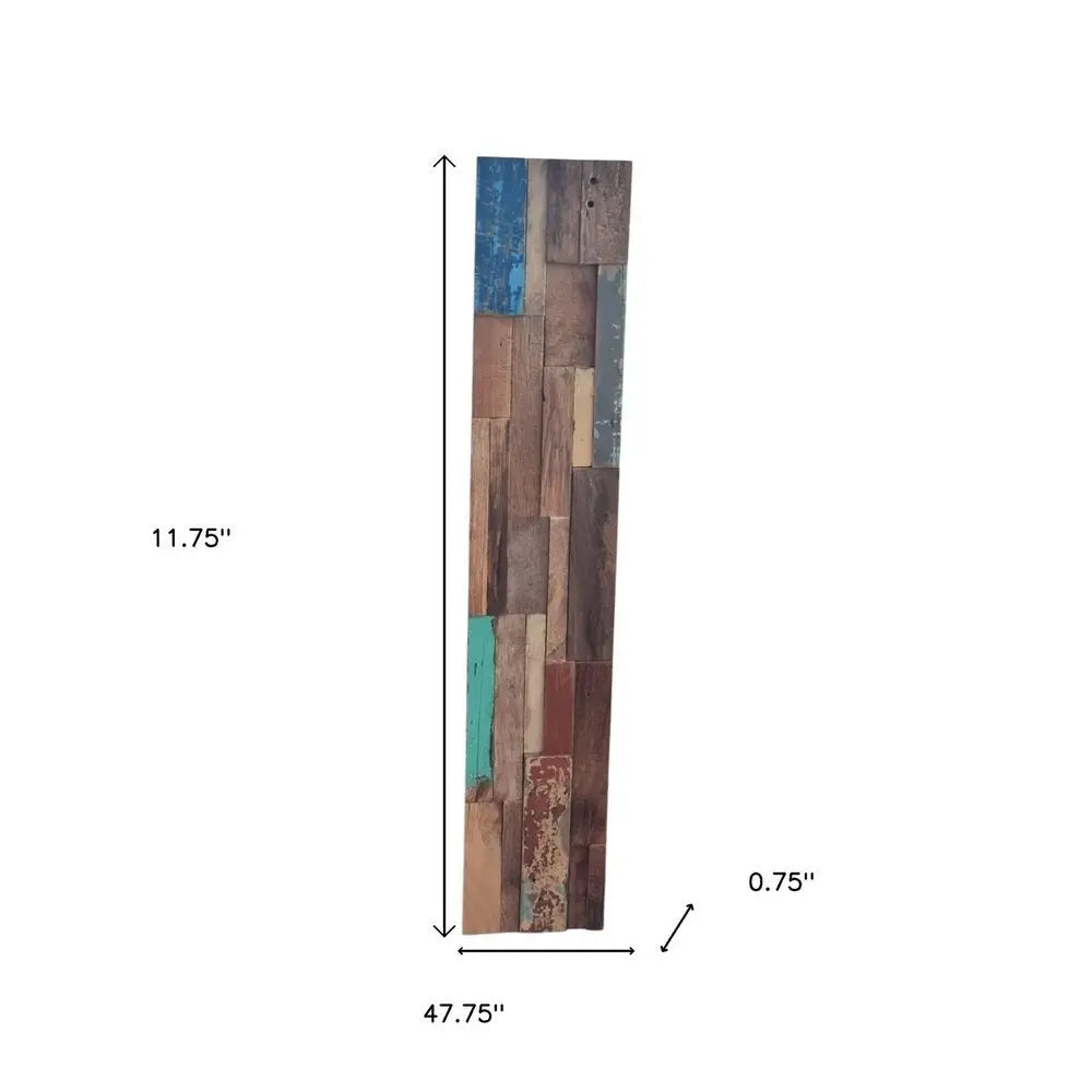 Blue Natural And Navy Blue 3D Embossed Teak Decorative Wall Panel - NOBLE HOME INTERIORS