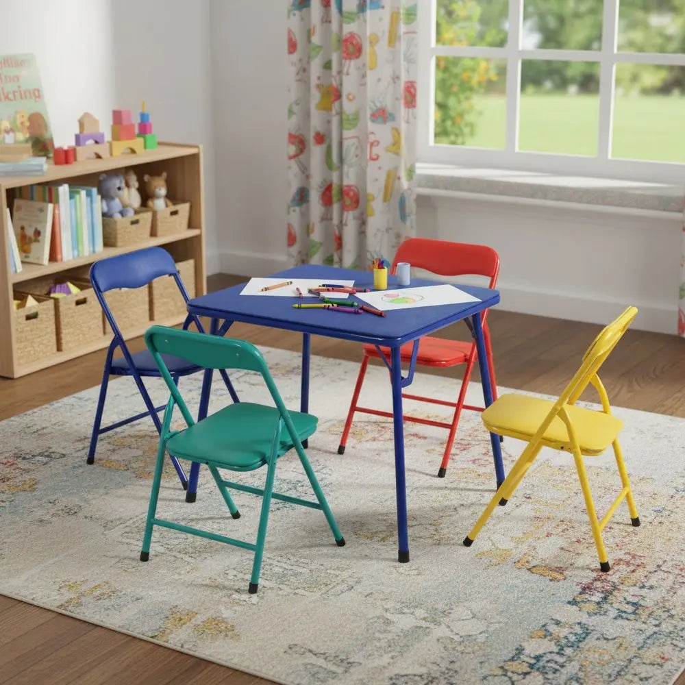 Blue PVC Veneer and Steel Square Furniture Set - NOVA HOME FURNITURE