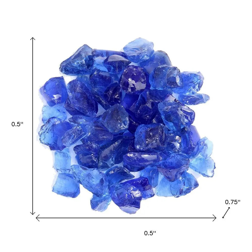 Blue Round Reflective Fire Pit Glass - NOBLE HOME INTERIORS