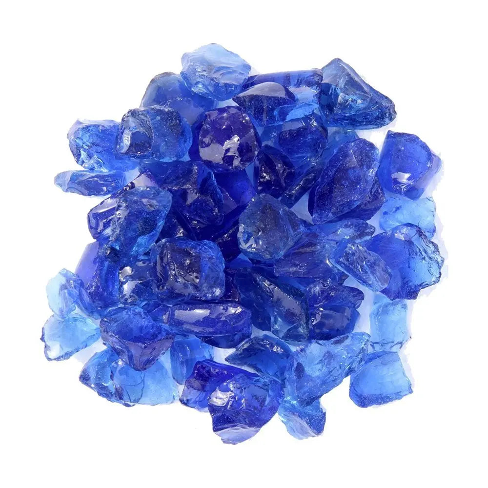 Blue Round Reflective Fire Pit Glass - NOBLE HOME INTERIORS