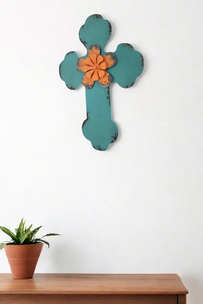 Blue Wood Hanging Dimensional Sculpture - NOBLE HOME INTERIORS