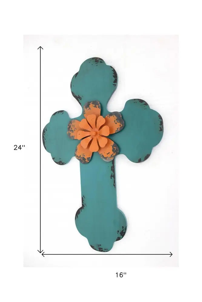 Blue Wood Hanging Dimensional Sculpture - NOBLE HOME INTERIORS