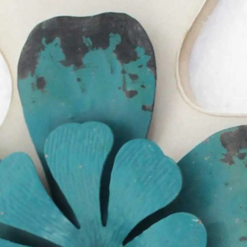 Blue Wood Hanging Dimensional Sculpture - NOBLE HOME INTERIORS