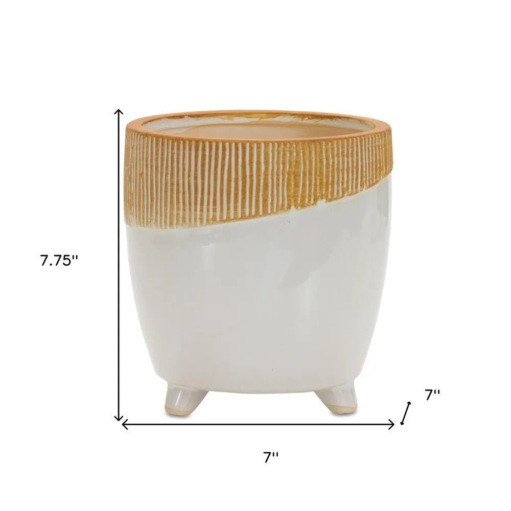 Brown 10 Ounce Round Pot Planter No additional pieces included - NOBLE HOME INTERIORS