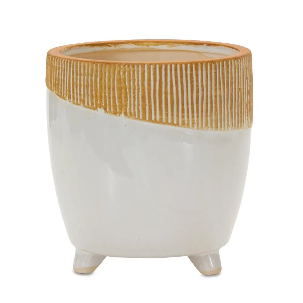 Brown 10 Ounce Round Pot Planter No additional pieces included - NOBLE HOME INTERIORS