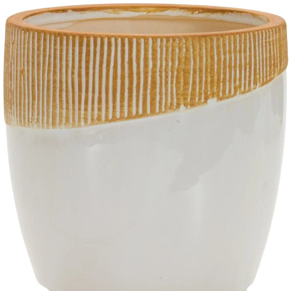 Brown 10 Ounce Round Pot Planter No additional pieces included - NOBLE HOME INTERIORS