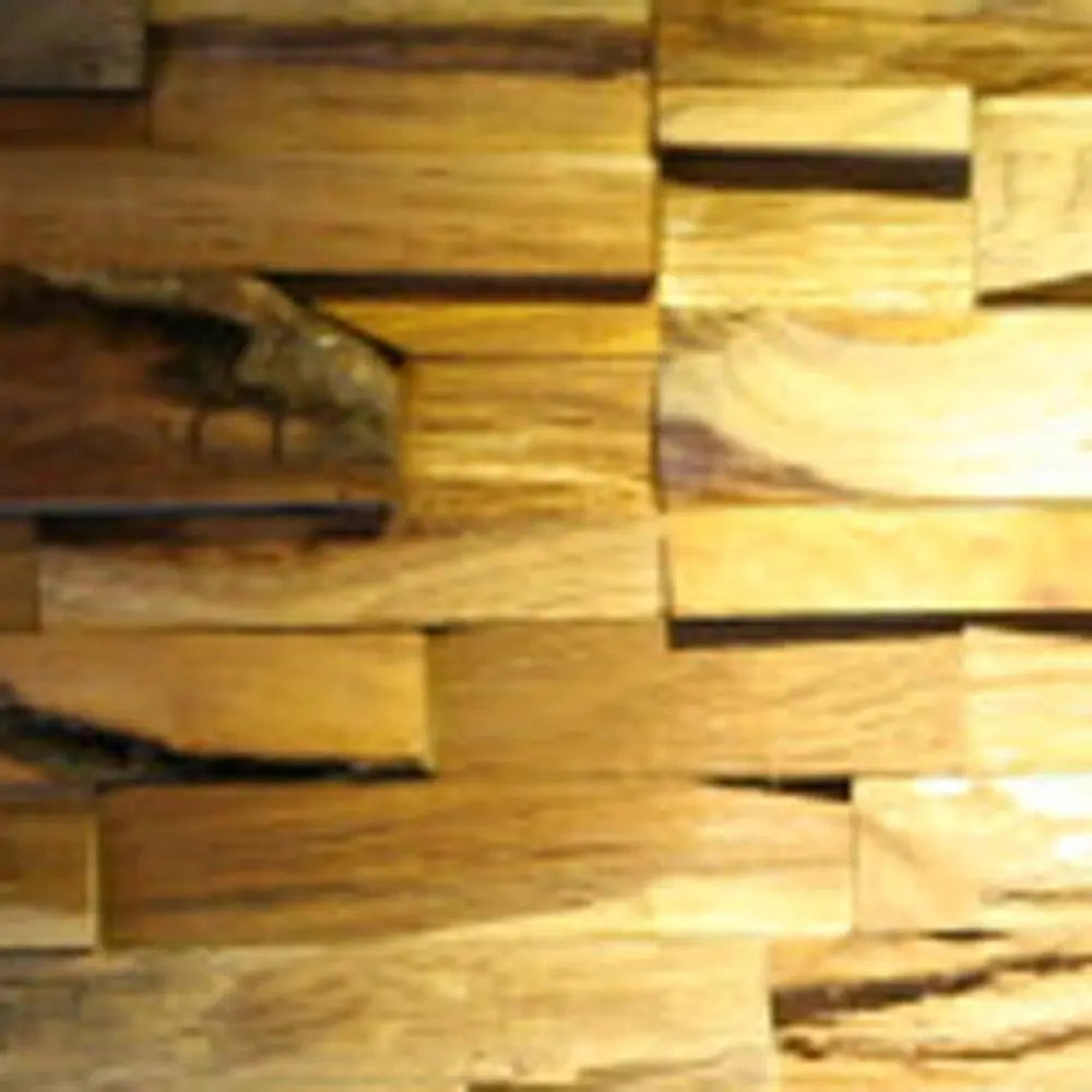 Brown 3D Embossed Abstract Teak Reclaimed Wood Decorative Wall Panels - NOBLE HOME INTERIORS