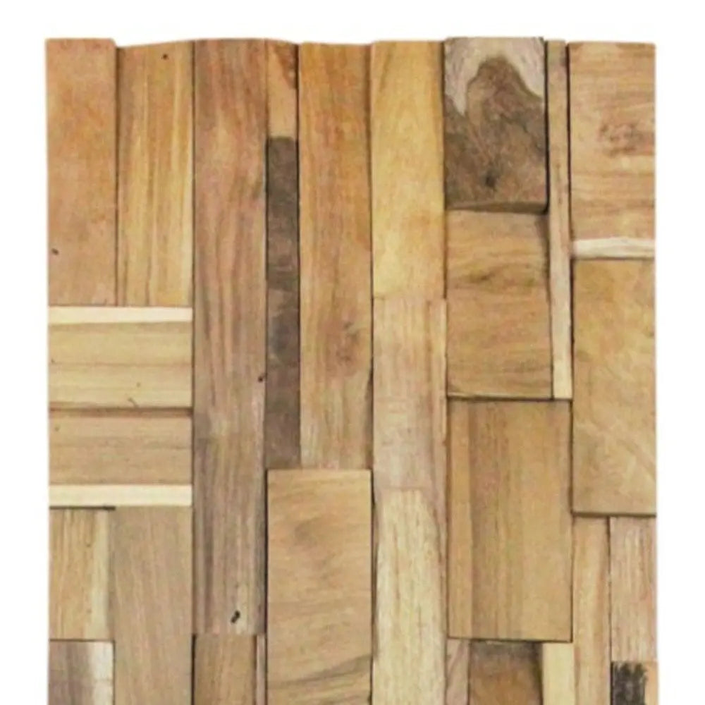Brown 3D Embossed Abstract Teak Reclaimed Wood Decorative Wall Panels - NOBLE HOME INTERIORS