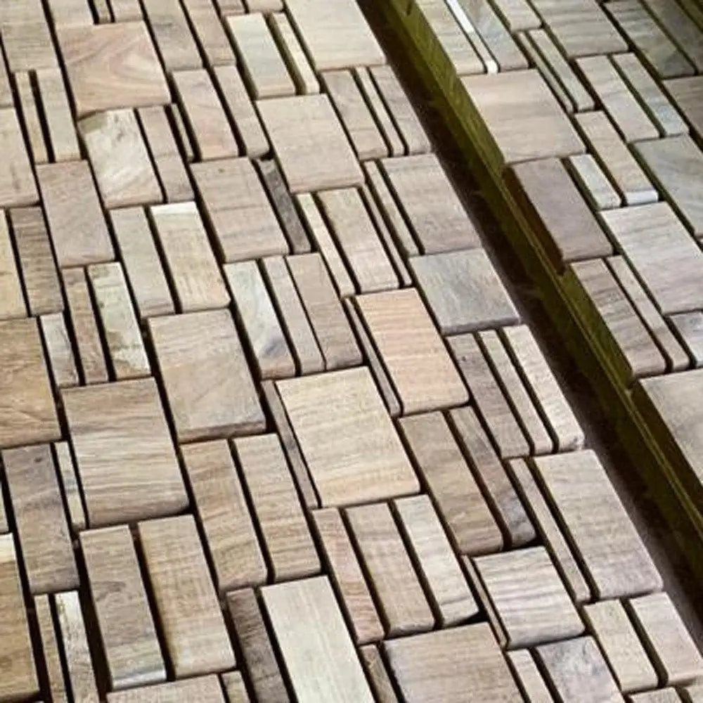 Brown 3D Embossed Teak Reclaimed Wood Decorative Wall Panel - NOBLE HOME INTERIORS