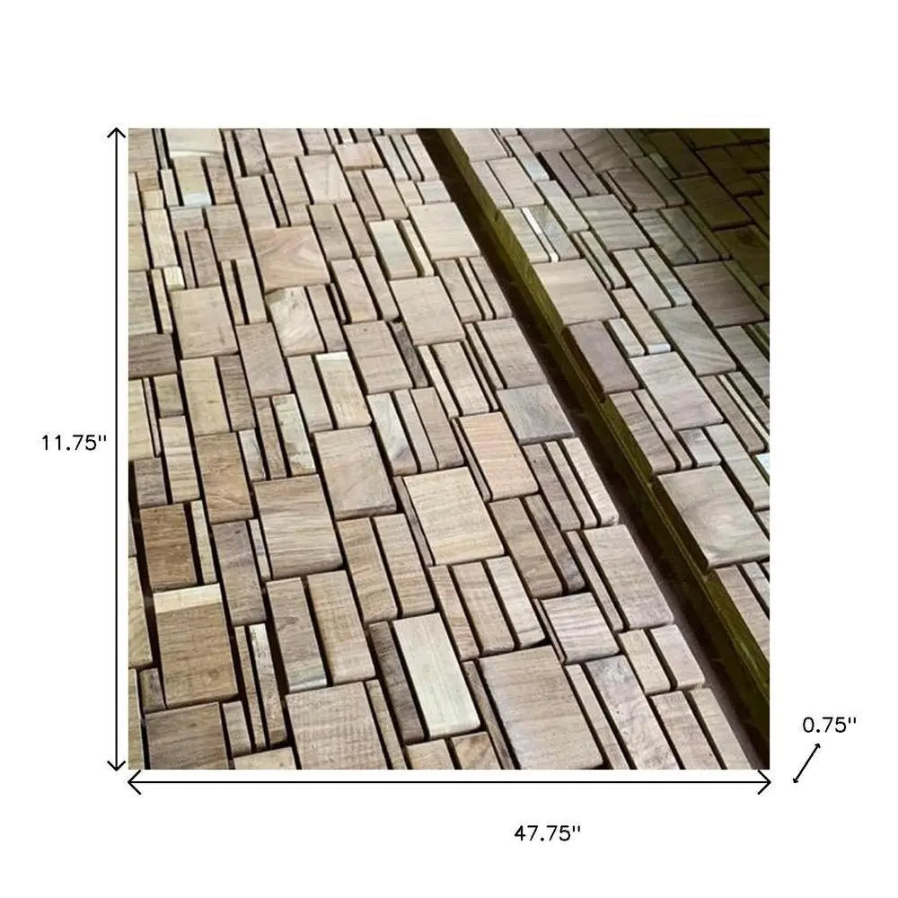 Brown 3D Embossed Teak Reclaimed Wood Decorative Wall Panel - NOBLE HOME INTERIORS