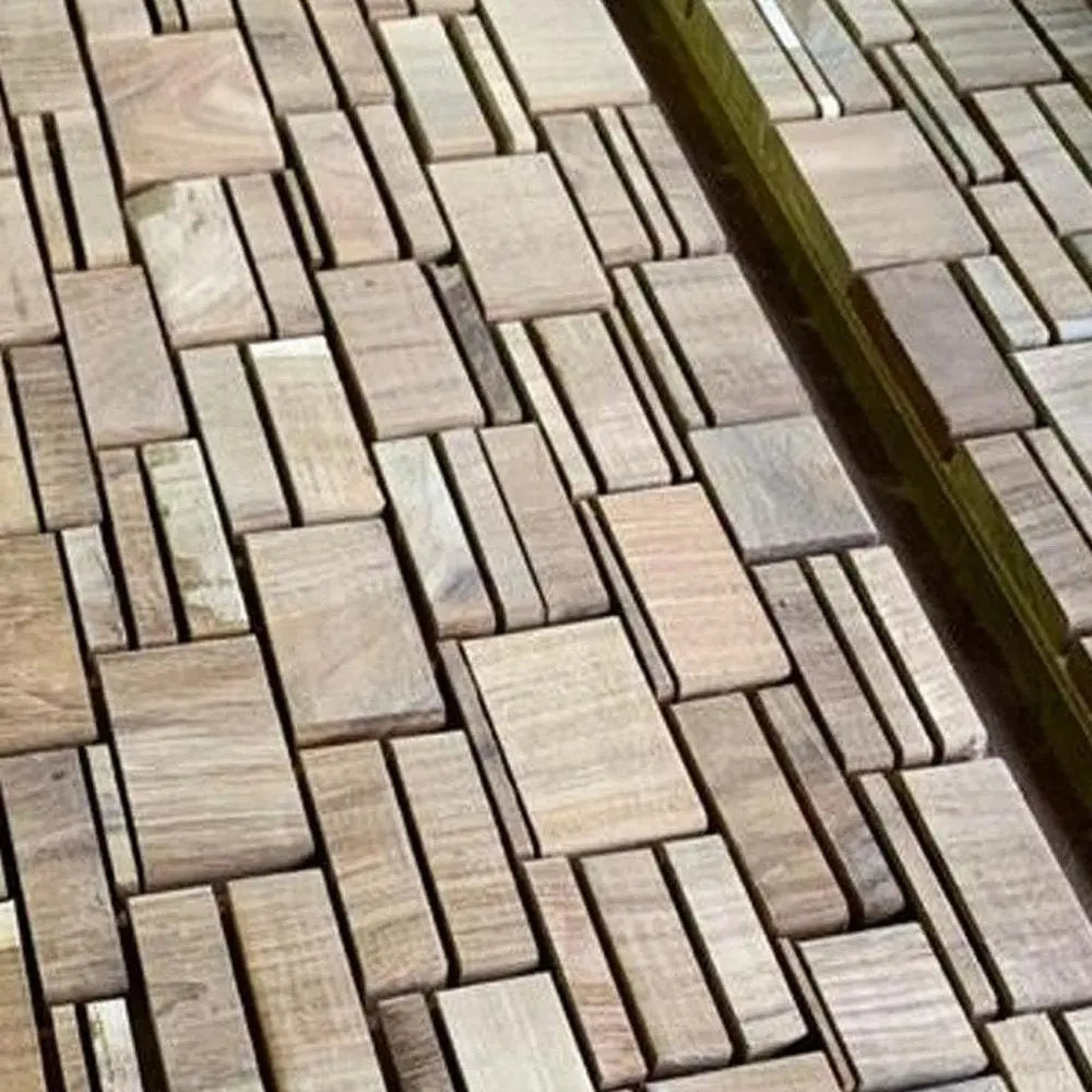 Brown 3D Embossed Teak Reclaimed Wood Decorative Wall Panel - NOBLE HOME INTERIORS