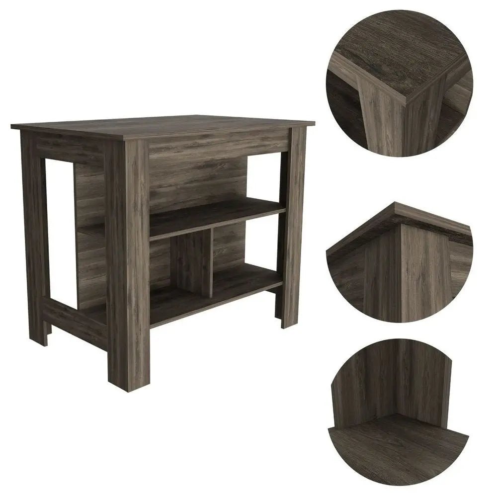 Brown 41" Kitchen Island With Storage HomeRoots