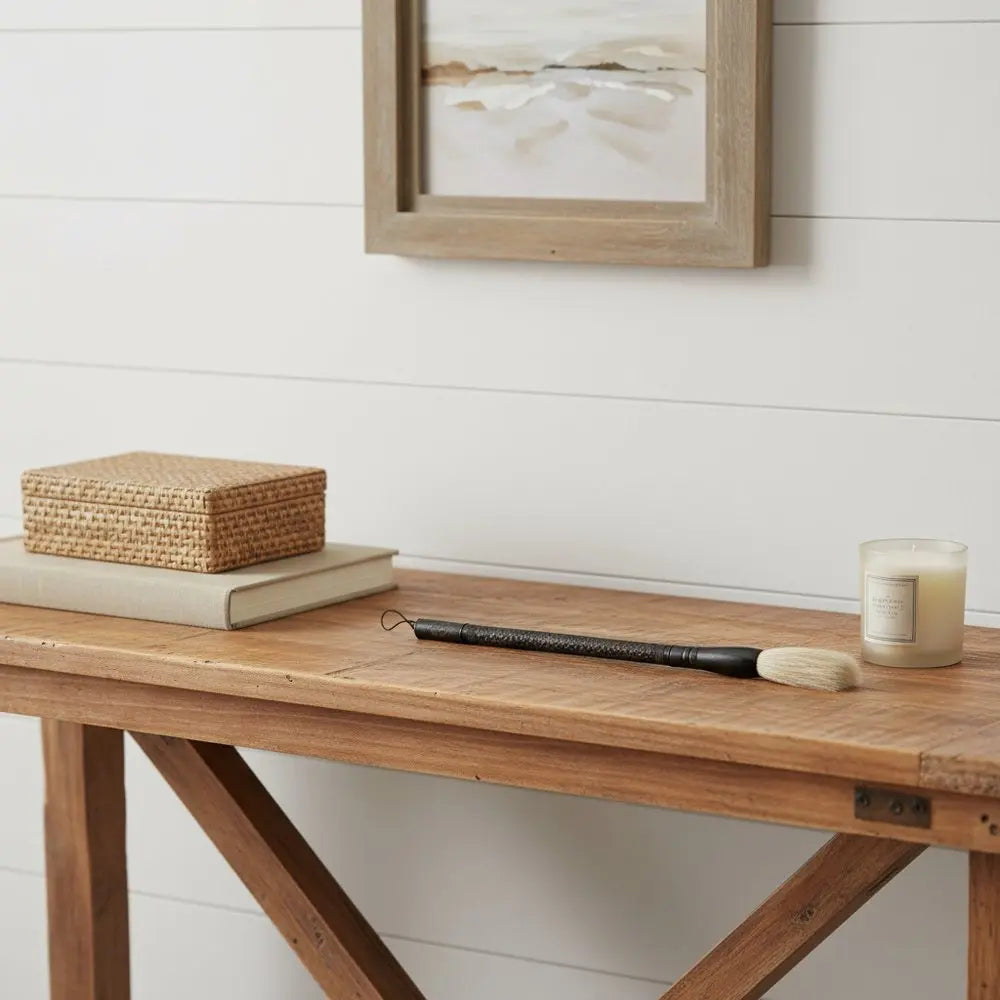 Brown Carved Scroll Wood Decorative Calligraphy Brush - NOBLE HOME INTERIORS