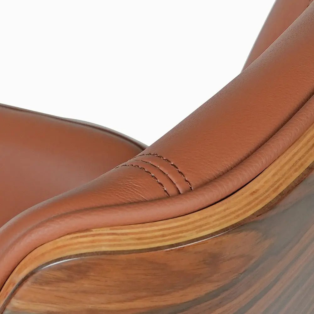 Brown Rosewood and Silver Adjustable Height Swivel Rolling Conference Office Chair HomeRoots