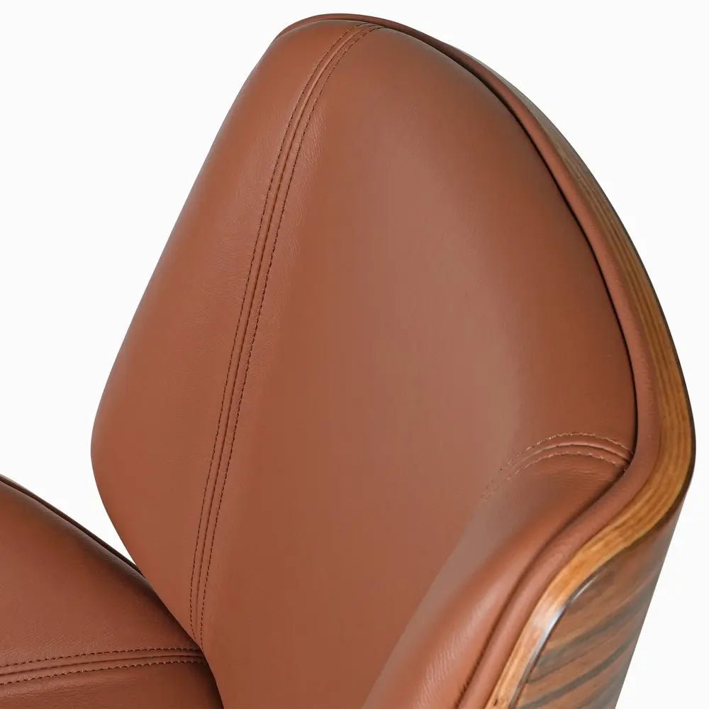 Brown Rosewood and Silver Adjustable Height Swivel Rolling Conference Office Chair HomeRoots