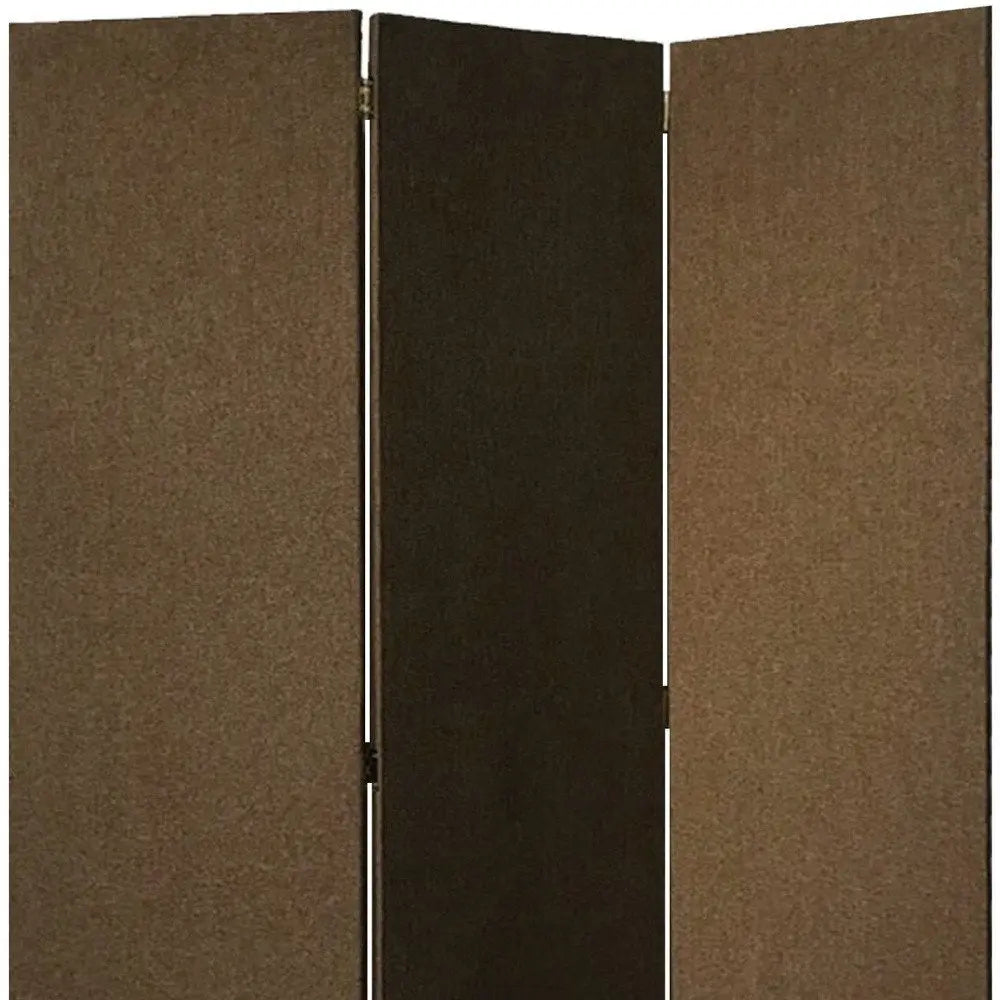 Brown Upholstered 3 Panel Room Divider Screen - NOBLE HOME INTERIORS