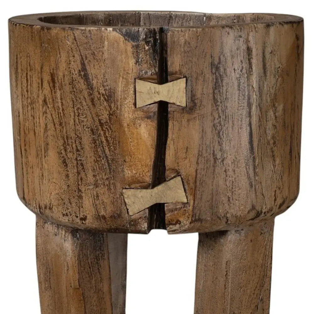 Brown Wood Pot Planter - NOBLE HOME INTERIORS