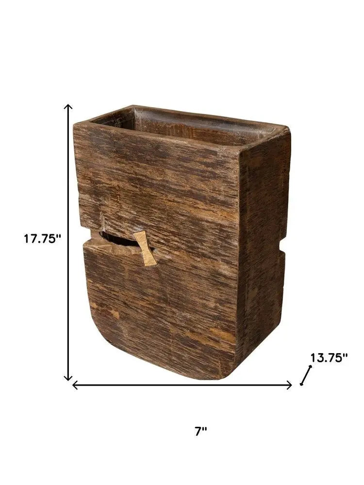 Brown Wood Pot Planter - NOBLE HOME INTERIORS