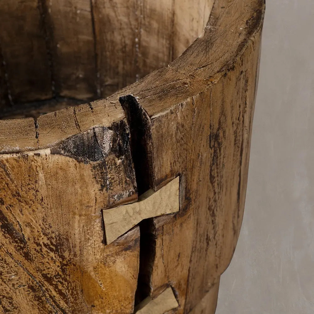 Brown Wood Pot Planter - NOBLE HOME INTERIORS