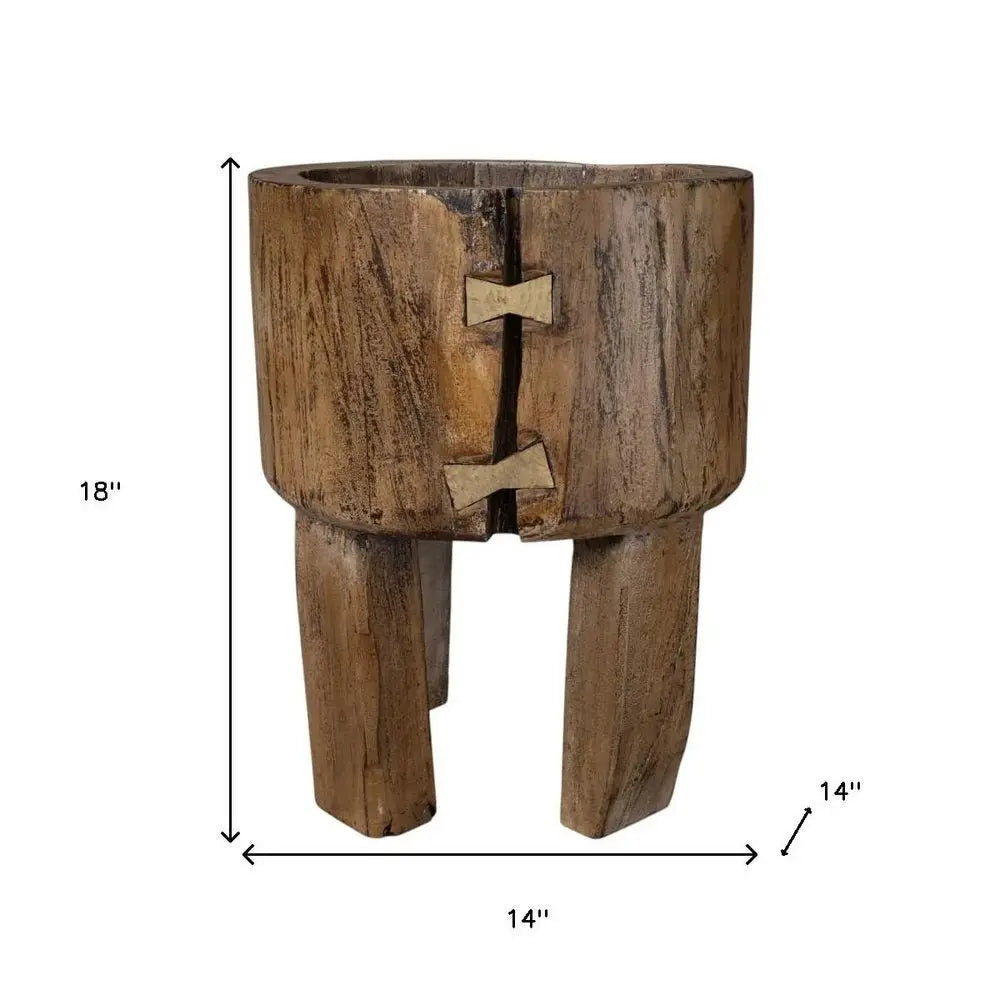 Brown Wood Pot Planter - NOBLE HOME INTERIORS