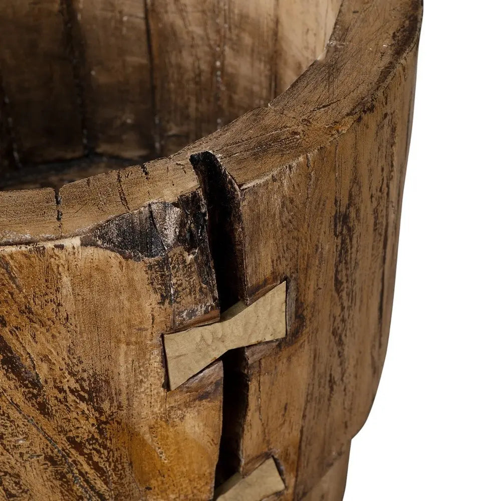 Brown Wood Pot Planter - NOBLE HOME INTERIORS