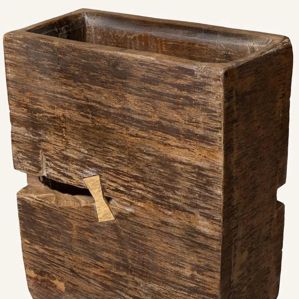 Brown Wood Pot Planter - NOBLE HOME INTERIORS