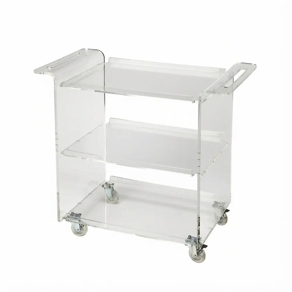 Clear Acrylic Rolling Server Bar Cart - NOBLE HOME INTERIORS