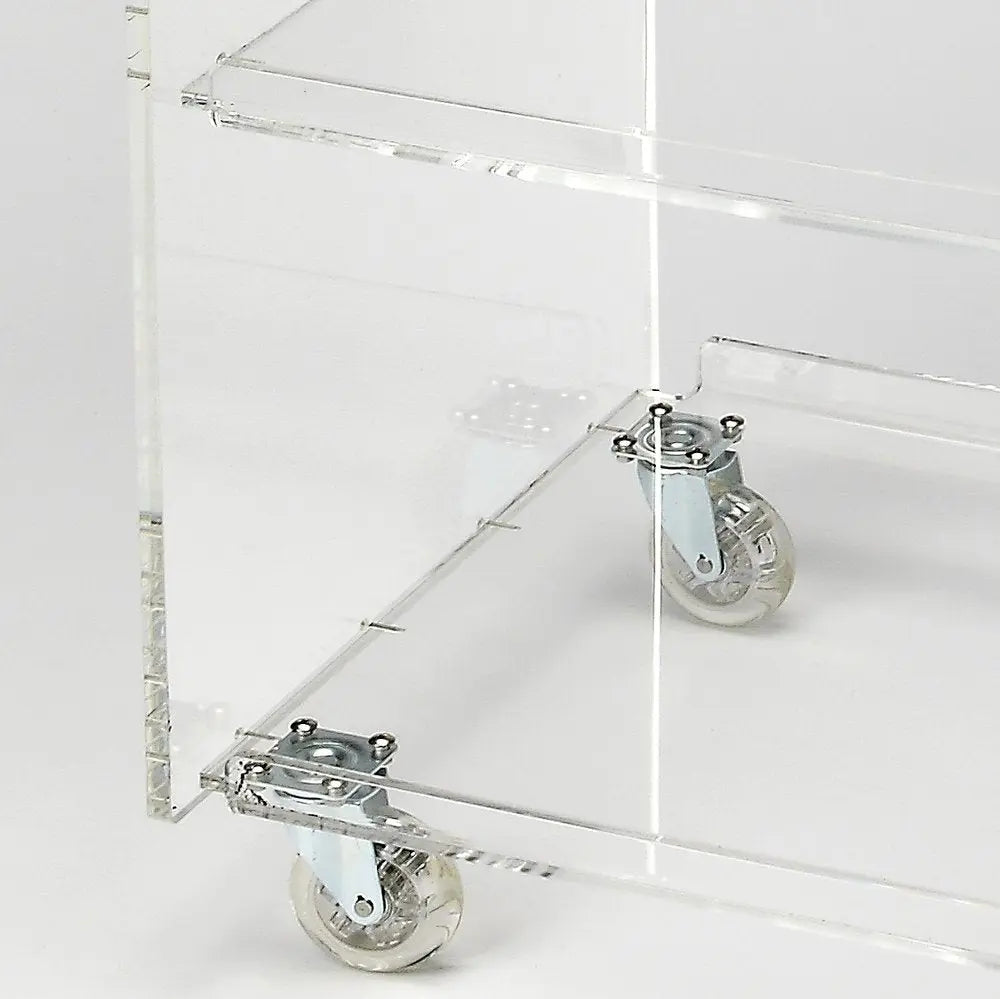 Clear Acrylic Rolling Server Bar Cart - NOBLE HOME INTERIORS