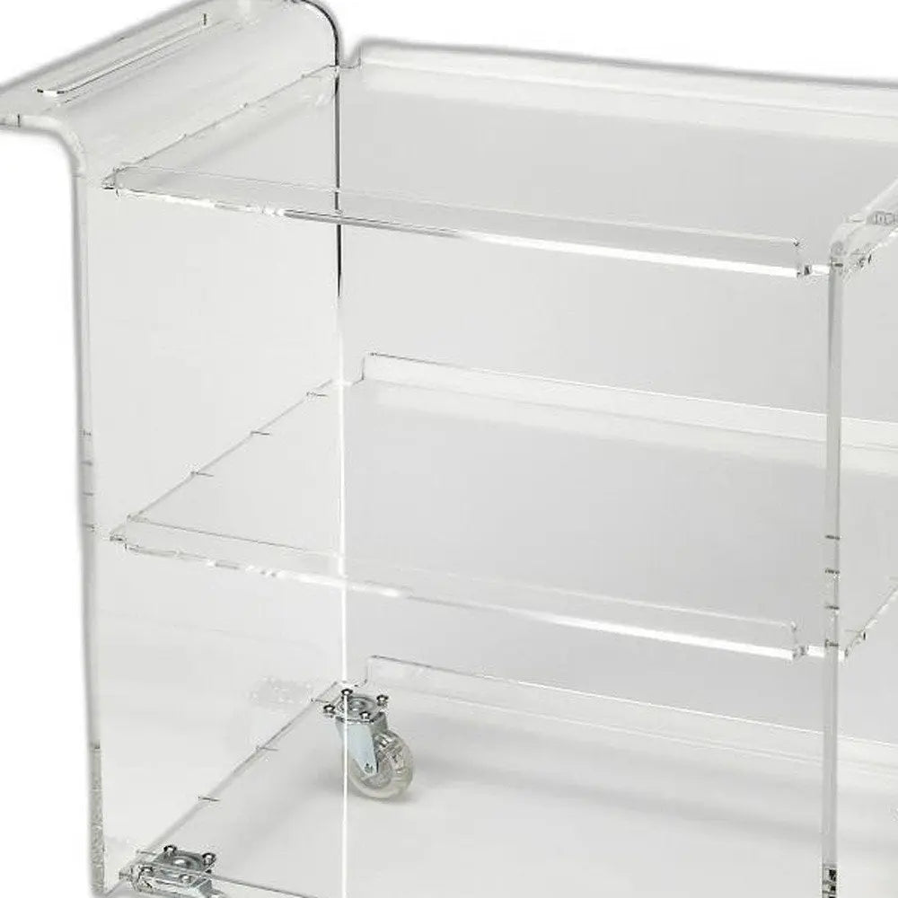 Clear Acrylic Rolling Server Bar Cart - NOBLE HOME INTERIORS
