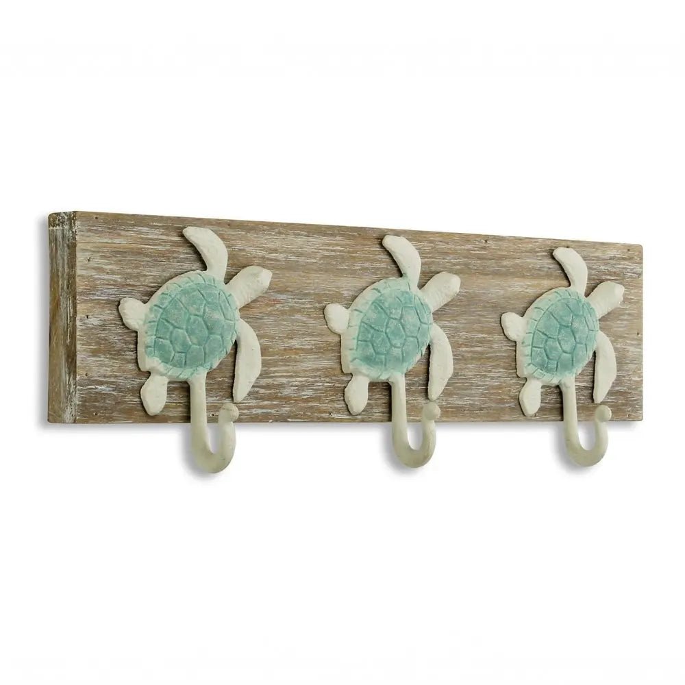 Coastal Sea Turtle Three Hook Coat Hanger - NOBLE HOME INTERIORS