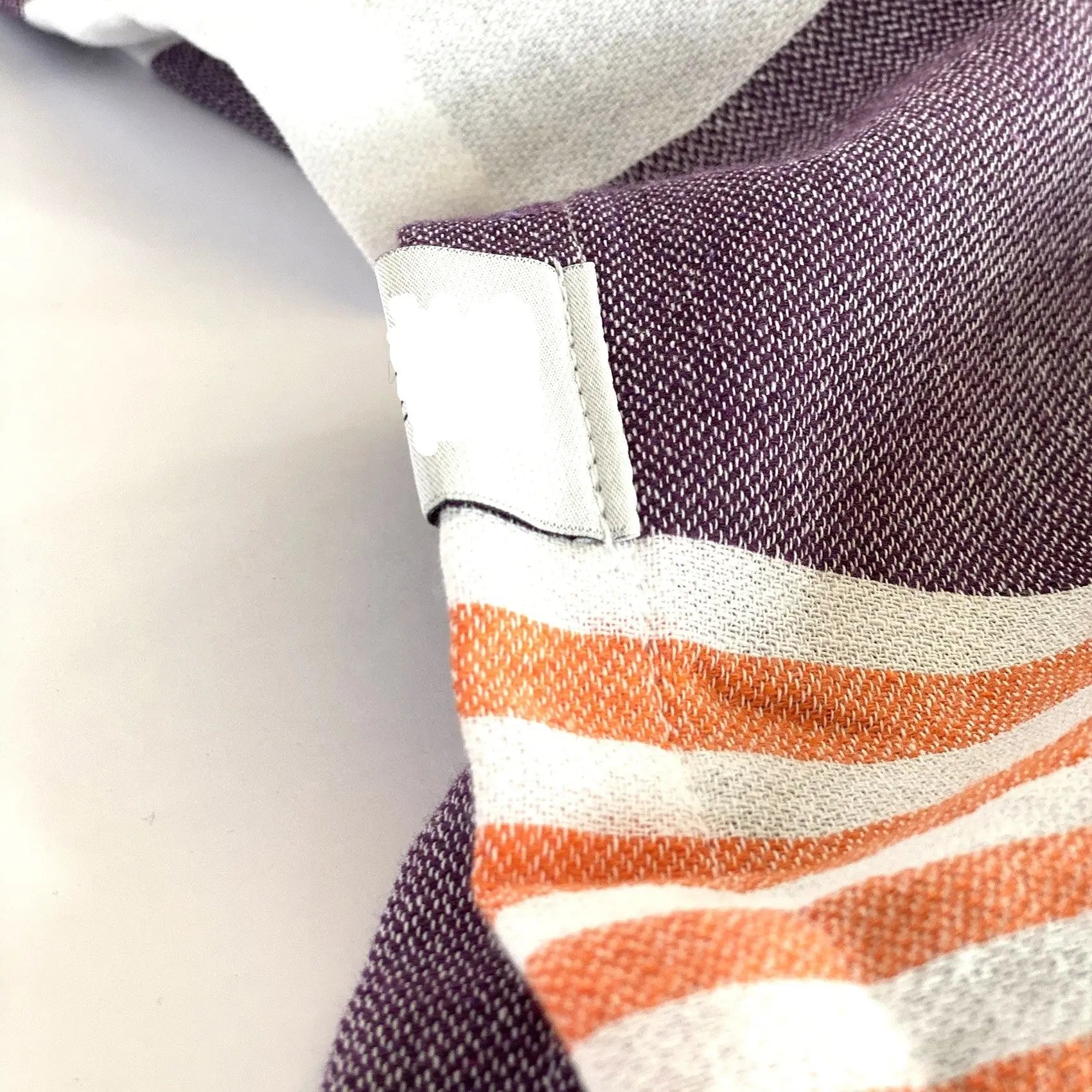 Dark Purple Orange and White Striped Design Poncho Towel - NOBLE HOME INTERIORS