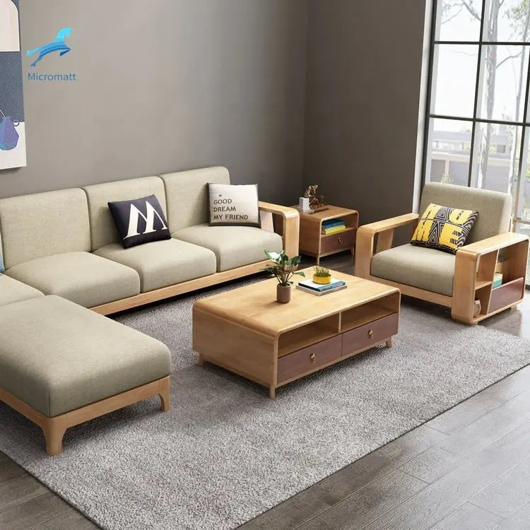 Design Solid Wood Furniture Sitting Room Furniture 3 Seaters Couch Sofa - NOVA - HOME - FURNITURE