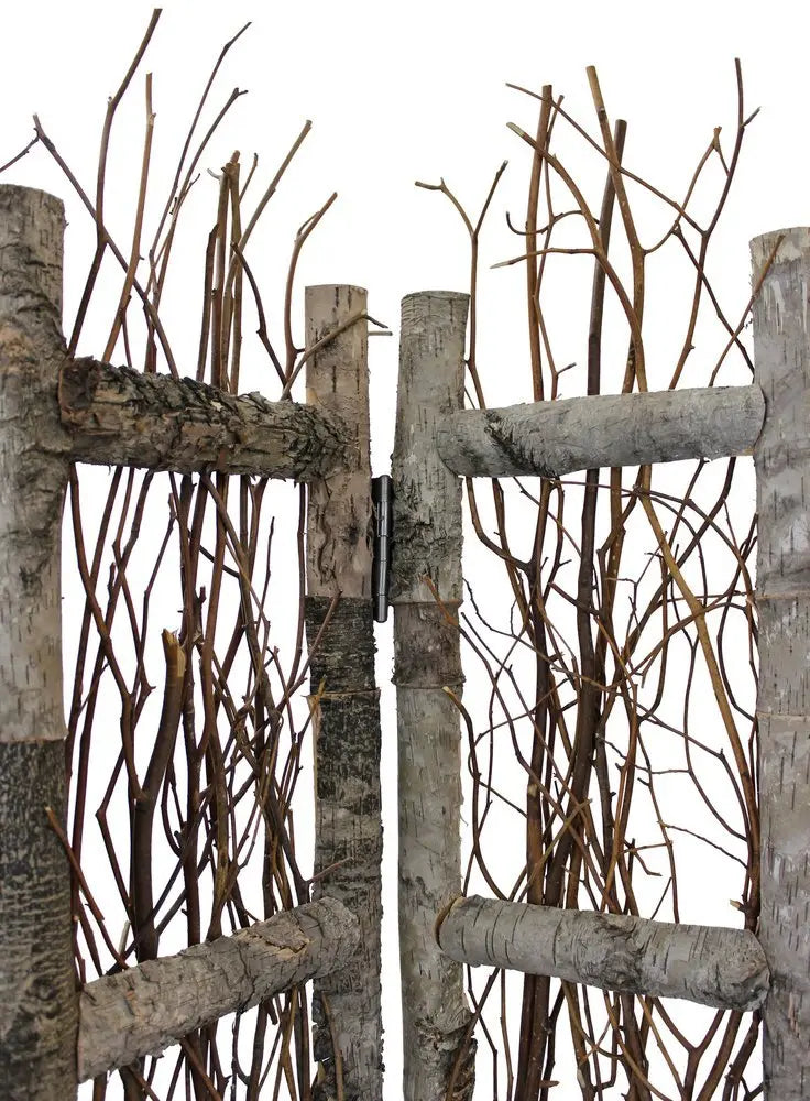 Earthy Birch and Twig Four Panel Room Divider Screen - NOBLE HOME INTERIORS