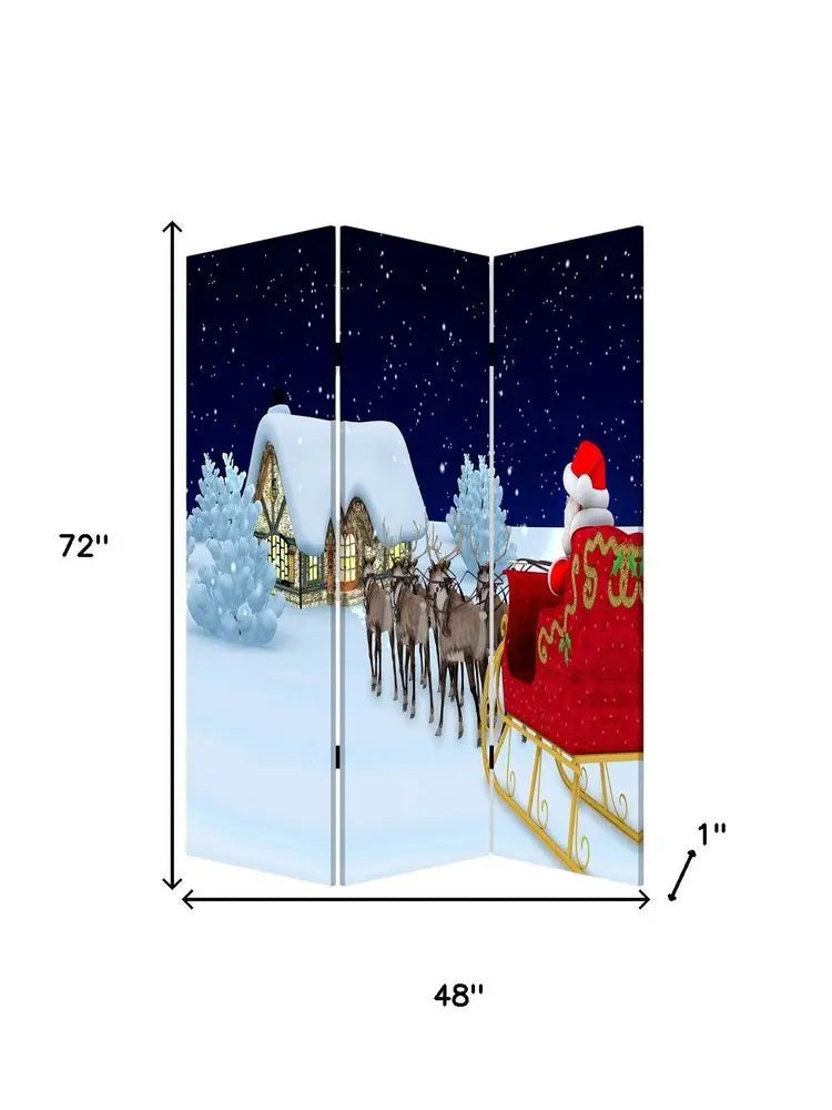 Festive Merry Christmas Three Panel Room Divider Screen - NOBLE HOME INTERIORS