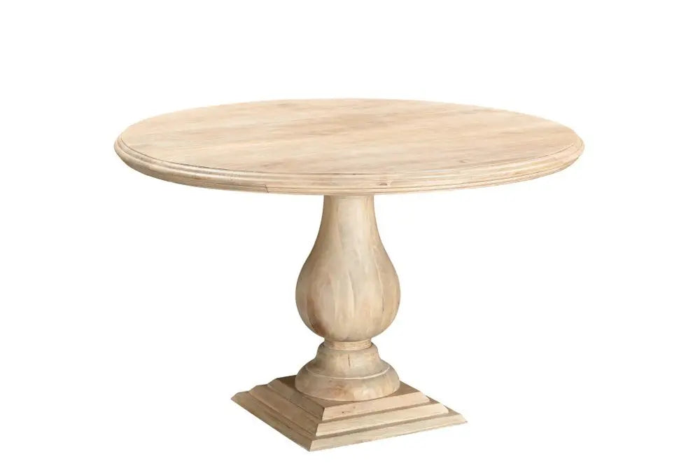 Five Piece Beige Round Solid Wood Dining Set with Four Chairs - NOVA HOME FURNITURE