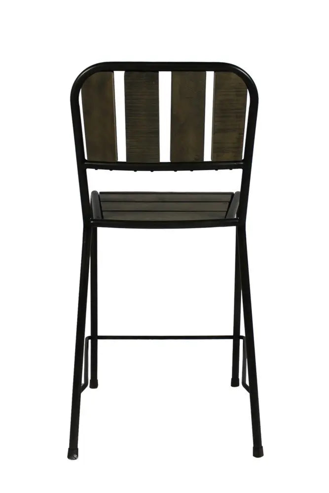 Five Piece Brown and Black Square Solid Wood Dining Set with Four Chairs - NOVA HOME FURNITURE