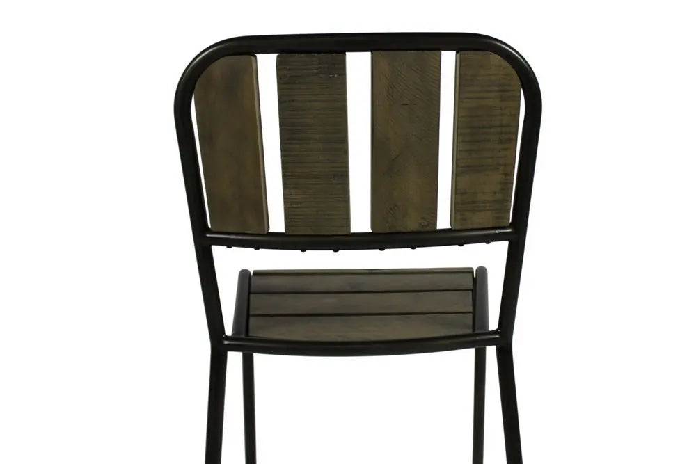 Five Piece Brown and Black Square Solid Wood Dining Set with Four Chairs - NOVA HOME FURNITURE