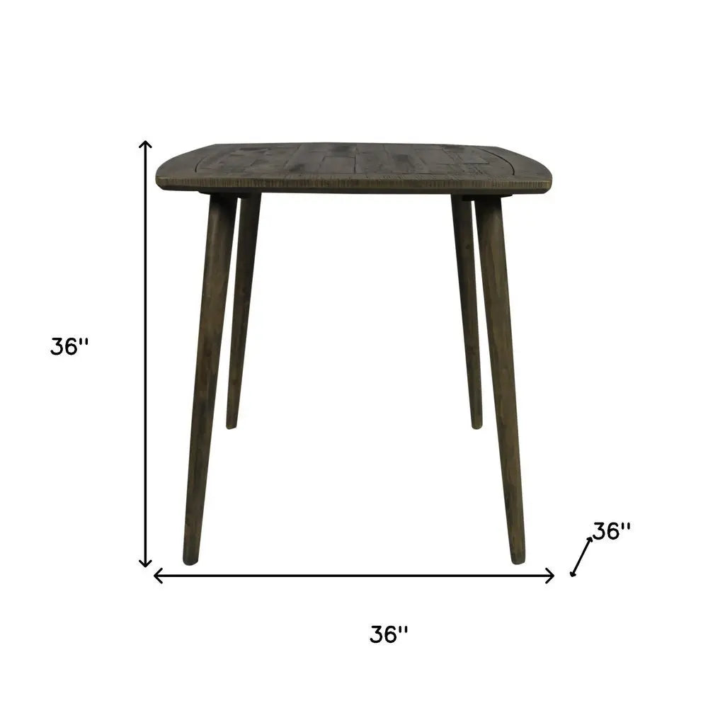 Five Piece Brown and Black Square Solid Wood Dining Set with Four Chairs - NOVA HOME FURNITURE