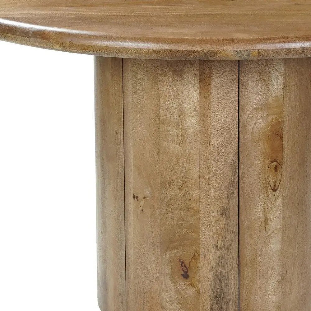 Five Piece Brown Round Solid Wood Dining Set with Four Chairs - NOVA HOME FURNITURE