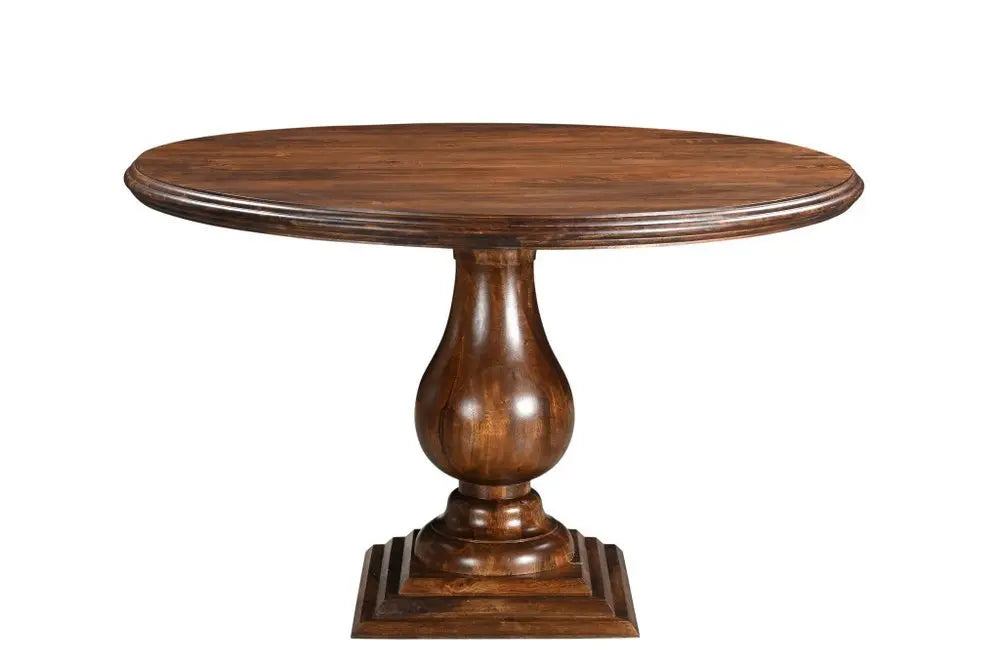 Five Piece Brown Round Solid Wood Dining Set with Four Chairs - NOVA HOME FURNITURE