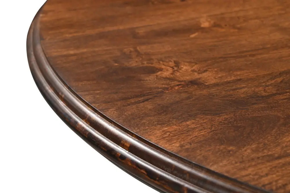 Five Piece Brown Round Solid Wood Dining Set with Four Chairs - NOVA HOME FURNITURE