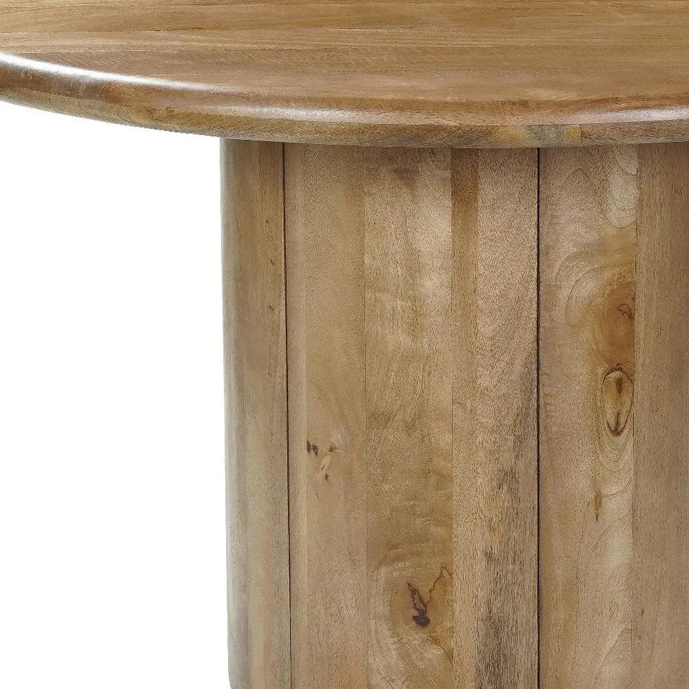 Five Piece Brown Round Solid Wood Dining Set with Four Chairs - NOVA HOME FURNITURE