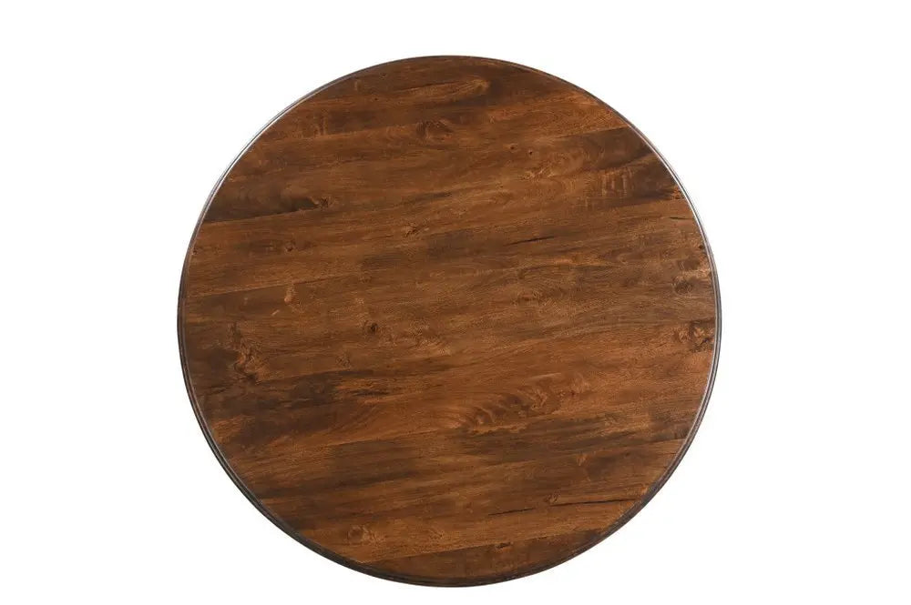 Five Piece Brown Round Solid Wood Dining Set with Four Chairs - NOVA HOME FURNITURE