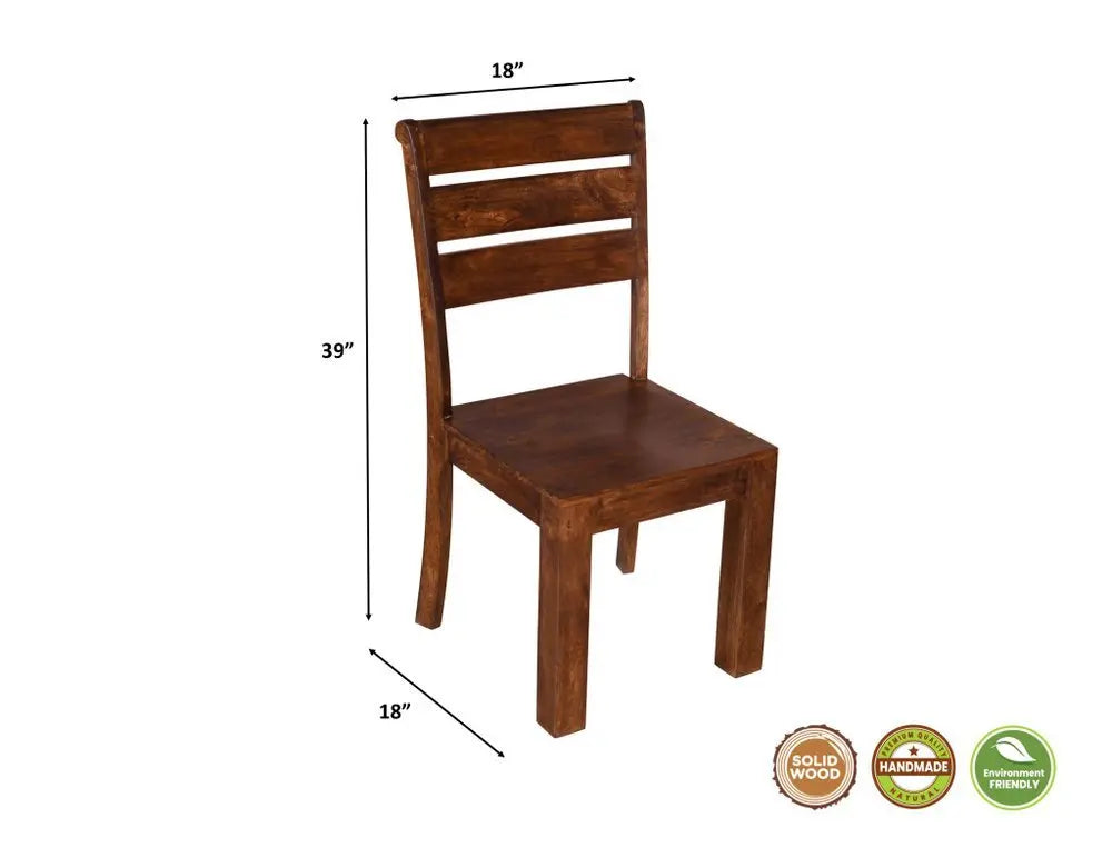 Five Piece Brown Round Solid Wood Dining Set with Four Chairs - NOVA HOME FURNITURE