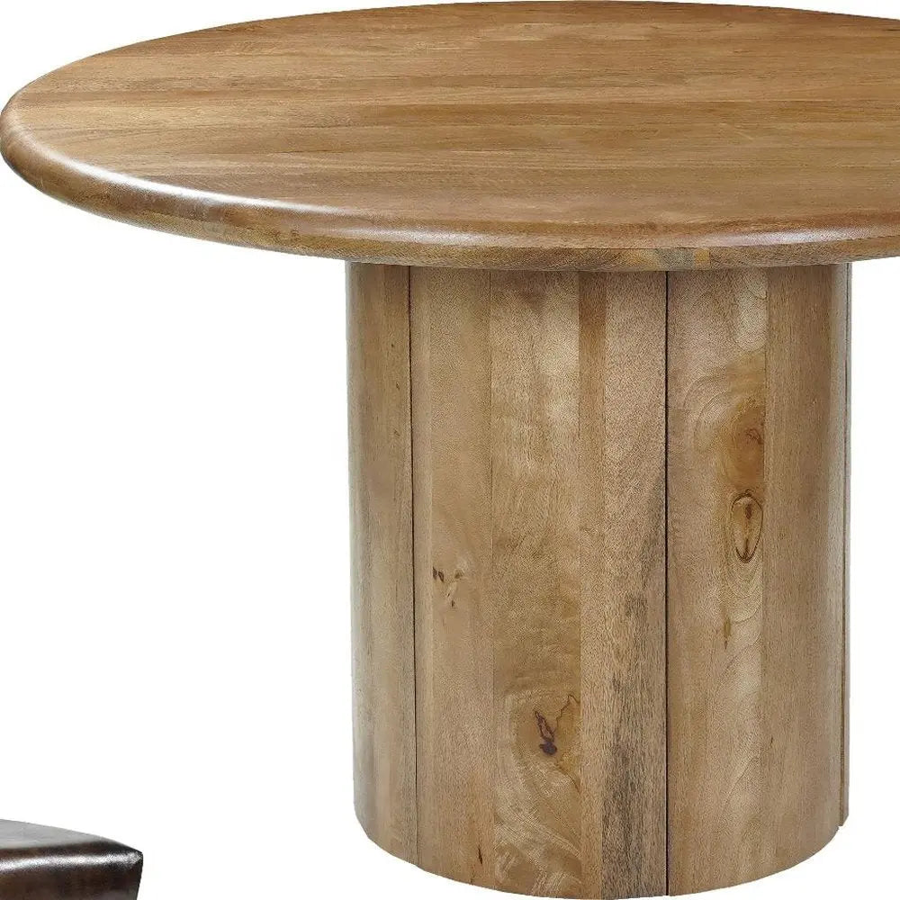 Five Piece Brown Round Solid Wood Dining Set with Four Chairs - NOVA HOME FURNITURE