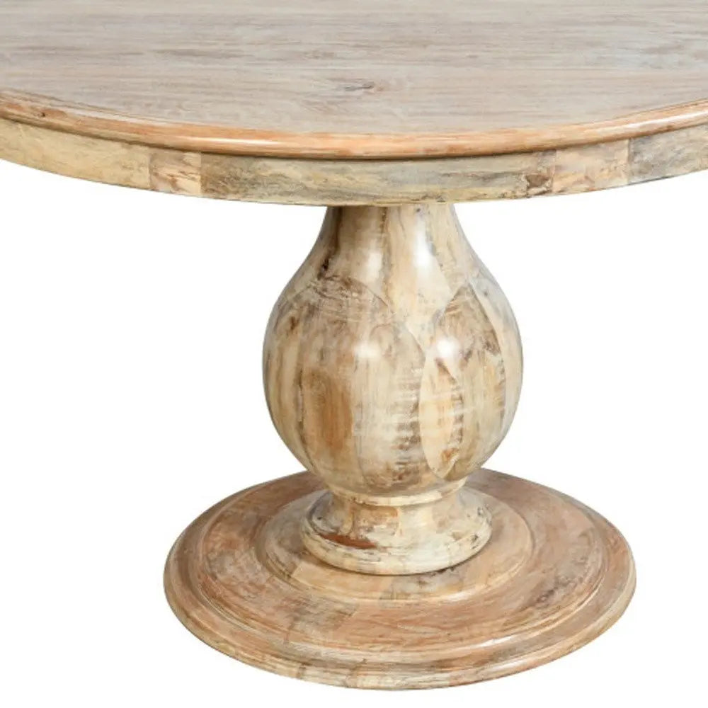 Five Piece Dark Brown Round Solid Wood Dining Set with Four Chairs - NOVA HOME FURNITURE