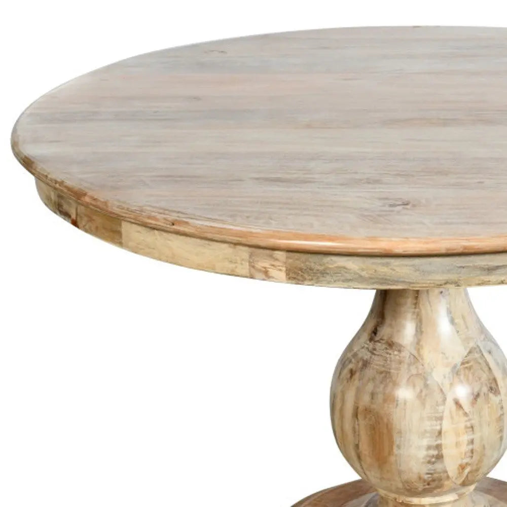 Five Piece Dark Brown Round Solid Wood Dining Set with Four Chairs - NOVA HOME FURNITURE