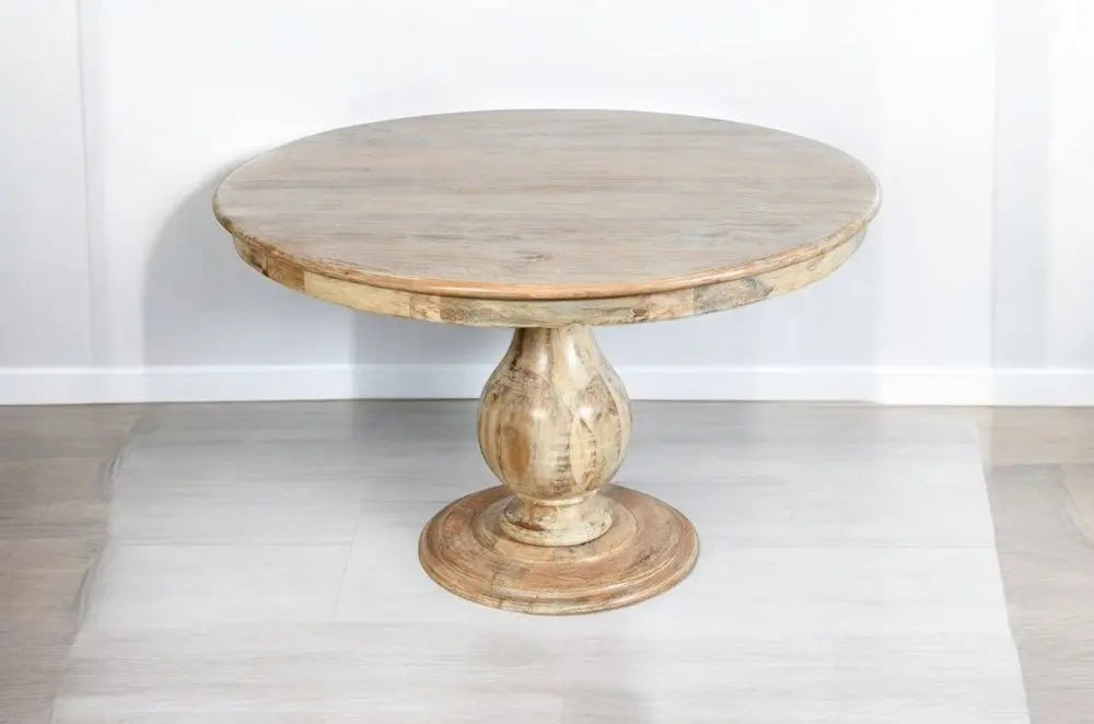 Five Piece Natural Round Solid Wood Dining Set with Four Chairs - NOVA HOME FURNITURE